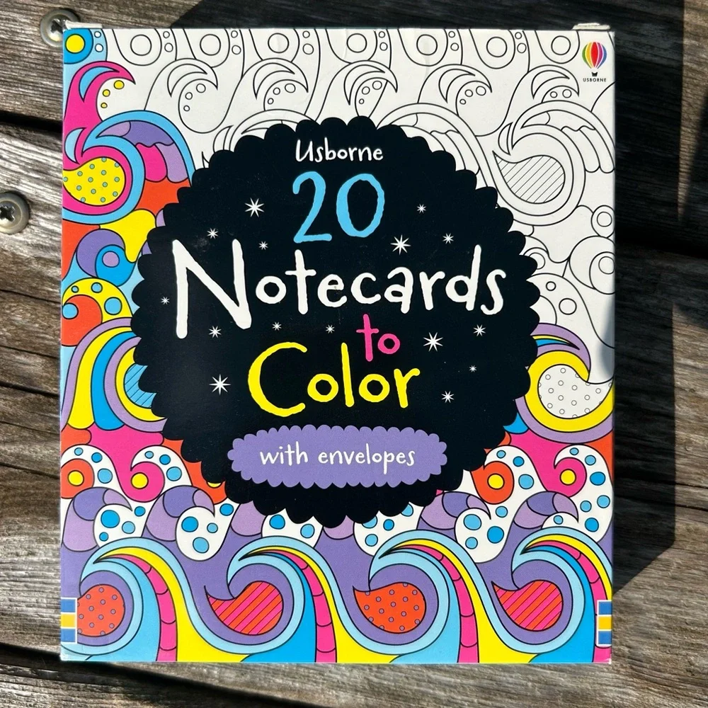 🩶5/$30 Usborne Notecards to Color Set of 7 Cards with Envelopes